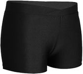 iEFiEL Kids Girls Sports Dance Shorts Ballet Gymnastics Booty Shorts Bottom Workout Training Boyshort Panties Black 7-8 Years