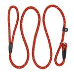 nuoshen Dog Slip Lead,125cm Extremely Durable Strong Dog Training Leash Rope Adjustable Pet Lead Leash for Dogs, Red