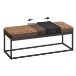 SONGMICS HOME LUIZ Collection - Ottoman Bench, End of Bed Bench, Reversible Top, Shoe Bench with Small Removable Shelf, Minimalist, Steel Frame, Max. Load 660 lb, Walnut Brown ULOM081K01V1