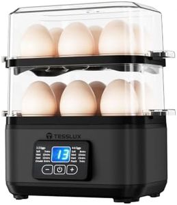Tesslux Egg Cooker, Dual Layer, 12 Egg Capacity, Hard Boiled, Poached