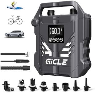 GICLE Paddle Board Pump Electric Portable with Dual Stage Inflation, 60PSI High Pressure Air Pump for Paddleboard/Inflatable Bed/Mattress with 12V DC Car Connector and Portable Boat Accessories
