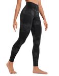 CRZ YOGA Butterluxe High Waisted Lounge Legging 28'' - Workout Leggings for Women Buttery Soft Yoga Pants Black Tie Dye Flowers Medium