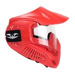 Valken Paintball MI-3 Gotcha Kids Goggle/Mask with Single Lens & Top Strap - Red