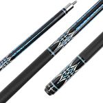 AB Earth 58" Pool Cue Stick Canadian Maple 13mm Tip Billiard Cue with Irish Linen Wrap (Blue, 20oz)