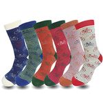 Lavencious Mens Bamboo Mid-Calf Cycling Sports and Dress Socks for Men Sock Size 10-13,13-15, Bicycle Striped, 7-12