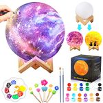 Paint Your Own Moon Lamp Kit, DIY Lava Lamp Night Light with Plastic Stand, Space Toys Night Light, Gifts for Teens Girls Boys, Art and Crafts Kit for kids Ages 3 4 5 6 7 8 9 10 11 12+