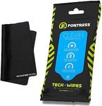 Fortress Electronic Wipes With Microfiber Cloth (25 ct.) To-Go Tech Wipes for Screens, Phones, Keyboards, TV Monitors, Computer Screens, and More [Travel Size] Skin-Safe Electronic Wipes