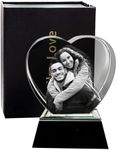 Unike Love Couples Gift Heart Shaped 3DLaser-Etched K9 Crystal (Medium)