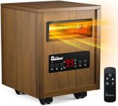 DR. Infrared Heater DR-123 Indoor Portable Space Heater with Remote Control, 1500W Dual Heating, 4 Wheels for Mobility, Programmable Timer, Thermostat, Ultra Quiet, Coffee