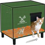 Large Heated Cat House for Outdoor Cats in Winter, Tepoal Fully Waterproof & Insulated Outside Feral Cat House, Elevated Kitty Shelter with Heating Pad Bed for Outdoor Stray Barn Cats 20''*16''*18''