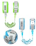 Dr.meter 2 Pack Toddler Reins, 1.2M Anti Lost Wrist Toddler Toddler Wrist Strap for Walking with Key Lock Toddler 360°Rotate Reflective Harness Reins(Blue+Green)