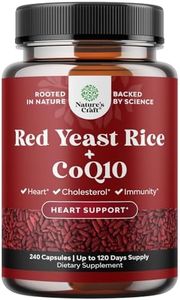 Red Yeast Rice with CoQ10 Supplement - Extra Strength Red Yeast Rice 1200 mg. Capsules with CoQ10 100mg Per Serving - Heart Health Supplement 3rd Party Tested Vegan Non-GMO & Citrinin-Free (4 Months)