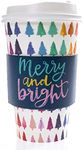 Graphique Disposable Travel Cups | Rainbow Trees Design | Set of 12 | Includes Cups, Lids, & Sleeves | Hot Coffee, Chocolate, Tea | Cold Beverages | Drinks to Go | 16 oz