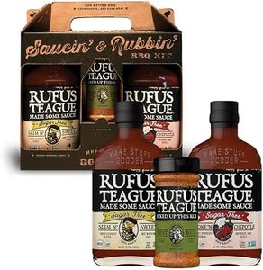 Rufus Teague - Sugar-Free Saucin' & Rubbin' Tote - 2 Premium Sugar-Free Sauces & 1 Dry Rub
