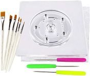 Cookie Decorating Supplies,Cake Sugar Icing Cookie Tools Including 1 Acrylic Cookie Turntable,6 Cookie Decoration Brushes,1 Anti-Slip Silicone Mat and 3 Cookie Scribe Needle