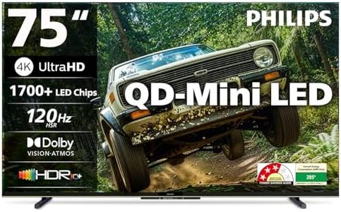 Philips 189 cm (75 inches) 4K Ultra HD QLED Smart QD-Mini LED Google TV 75MLED610/94