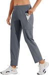 Willit Women's Golf Pants Athletic Quick Dry Pants Lightweight Cargo Travel Pants with Pockets Water Resistant Deep Gray 16