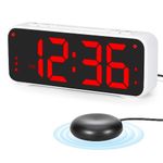 Sukeen Alarm Clock, Alarm Clock for Heavy Sleepers, Vibrating Loud Alarm Clock - 6.5" Display, 4 Level Dimmer, 3 Vibrating Modes, 3 Volume Levels, Dual Alarm & 4 Wake-up Modes - Red Digit