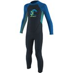 O'Neill Wetsuits Kid's Toddler Reactor II Back Zip Full Wetsuit, Slate/Light Aqua/Ocean, Size 3