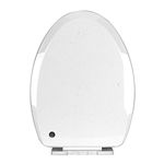 Elegant Casa A-4 Sleek Toilet Seat Cover Elongated Commode with Cover, Easy Installation Stable Hinges to Prevent Shifting, Soft-Closing White Sleek Design Size 46x36 CM Hole Distance 13-18 CM