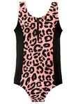 Harry Bear Girls Leopard Print Swimming Costume with Zip One Piece Animal Swimsuit for Girls Multicoloured 11-12 Years