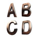 HopeWan Mailbox Letters, Self Adhesive Door Address Alphabets A B C D for Apartment Home Room. (ABCD, Bronze)