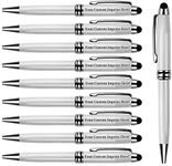 Ancolo Custom Personal Pens with Stylus Tip - Beautiful Smooth Writing Set Black ink refill - Engraved with Your Name or Slogan Perfect for Women/Lady/Girl/Teacher/Manager/10 Pens/Box