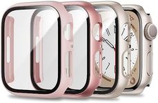 [3 Packs] Case for Apple Watch 40mm SE Series 6 Series 5 Series 4 with Tempered Glass Screen Protector,Hard PC Protective Bumper and Ultra-Thin Face Cover for Iwatch SE/6/5/4 40mm(3 Colors)