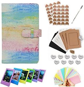 Lifebea 40 Pcs Instant Camera Accessories Bundle kit for Fujifilm Instax Mini 7 8 9 11 25 70 90 Link Include Sticker, Album, Corner Sticker, Frame, Photo Stand for Christmas, Valentine Day (Oil Paint Set)