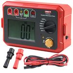 Insulation Resistance Tester, Ohm Meter, 100V/250V/500V/1000V Voltmeter 0 to 5G ohm Meter Megohmmeter, Ground Resistance Tester 2000 Counts LCD Display with Backlight (UT501C)