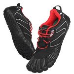 ANDUNE Men's Barefoot & Minimalist Cross Training Shoes – All Terrain Red Dash | Wide Toe Box | Zero Drop Sole | (Numeric_9)