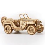 ROKR 3D Wooden Puzzle Scale Model Car -Self Building Vehicle Kits-Brain Teaser Toys- Birthday/Christmas Gift for Adults/Kids on (Army Jeep)