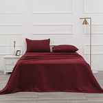 4 Piece Bed Sheet Set (Full,Burgundy) 1 Flat Sheet,1 Fitted Sheet and 2 Pillow Cases,Brushed Microfiber Luxury Bedding with Deep Pockets