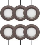 GETINLIGHT 2.75" Wide 3000K Dimmable LED Puck Lights Kit, Plug-in Installation with recessed or Surface Mounted, Bronze Finished, Set of 6, IN-0102-6-BZ