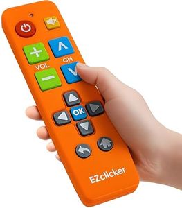 EZclicker Big Button Universal TV Remote (Orange) Simple Easy to Use, Great for Seniors, Works with Major TV Brands (2xAAA Batteries Not Included)