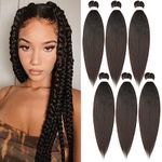 Pre-Stretched Braiding Hair ShowJarlly Kanekalon Hair African Braid Extension 6Packs/Lot Knotless Braiding Hair Extensions Hot Water Setting Crochet Braids Kanekalon Braiding Hair (30inch,4#)