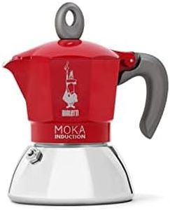 Bialetti Moka Induction Coffee Maker, 2 cup, Red