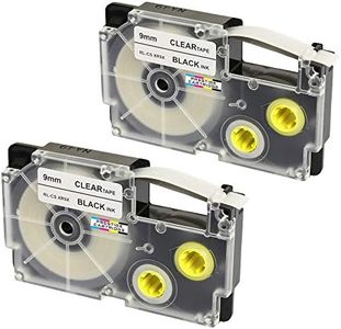 PRESTIGE CARTRIDGE 2 Cassettes XR-9X XR-9X1 nero su trasparente 9mm x 8m Nastri compatibili per Etichettatrice Casio