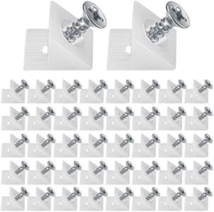 120 Piezas Cuñas de Reparación Soporte Fijación, Cuñas Estabilizadores Posterior Plana Estabilizadores con Tornillos, Cuñas de Inferior Cajón Plastico para Cajones y Muebles - Blanco