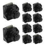 Hoypeyfiy 10pcs Push Button Drawer Door Latch Catch Cupboard Door Knob Latch for 15-18mm Thickness RV Boat Van Yacht Campervan (Black)