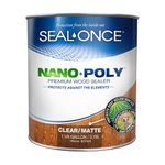 Seal-Once Nano+Poly Penetrating Wood Sealer with Polyurethane - Premium Waterproof Sealant -1 Gallon & Clear