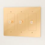 Brass Dimmer Light Switch – 120V AC – Solid Brass Wall Plate for LED Bulbs – Handcrafted Rotary Dimmer with Knurled Knob – UL Listed Flicker-Free Dimming | Vintage Style Light Control for Home Decor