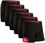 DANISH ENDURANCE Men's Bamboo Boxers, Comfortable, Breathable Underwear, Tagless, Optional Open Fly, 6 Pack, Black, M