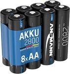 ANSMANN battery AA type 2800mAh NiMH 1.2V - Mignon AA batteries rechargeable, high capacity ideal for high power requirements such as flashlight, controller (8 pieces)