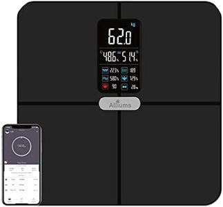 ALLIUMS Smart Bluetooth Body Fat Scale, Shows Your 8 Essential Measurements, BMI, Body Fat, BMR and Heart Rate Monitor