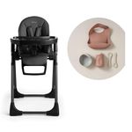 Silver Cross - Gourmet Highchair with Mealtime Set - Baby Chair - Portable Highchair - Newborns to 3 Years - Black