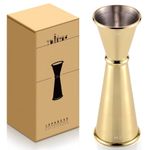 Eligara Japanese Jigger - Cocktail Measuring Double Jiggers for Bartending, Copper Jigger with Measurements Inside - Stainless Steel Bar Tools for Bartenders, Rose Gold Jigger 2 oz 1 oz (Gold)