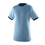 Augusta Sportswear Mens Ringer Tee Shirt, Light Blue/Navy, 3X-Large