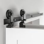 52" Bi-Folding Sliding Barn Door Hardware Track Kit,Smoothly&Quietly,Top Mounted Black Roller,Easy Install,Door Not Included [Fit Double 24" Bifold Doors]