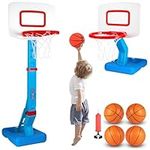 EIDIND Toddler Basketball Hoop, Kids Basketball Hoop with Adjustable Height for Indoor Outdoor, Portable Basketball Hoop for Swimming Pool Backyard, Poolside Basketball Goal Toys for Boys Girls